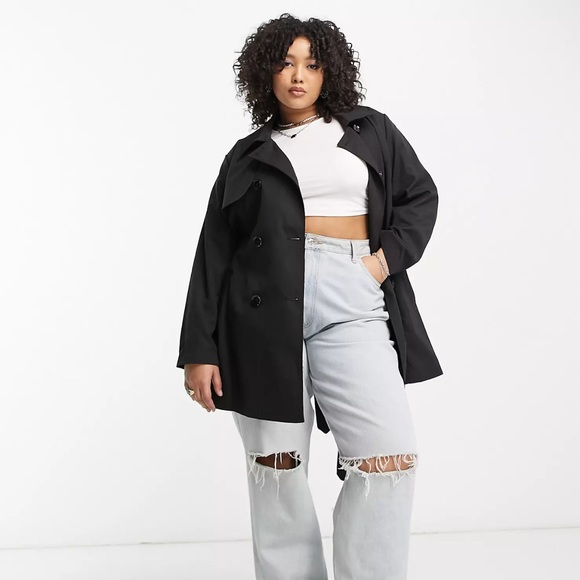 Curve belted short trench coat - Picture 2 of 9